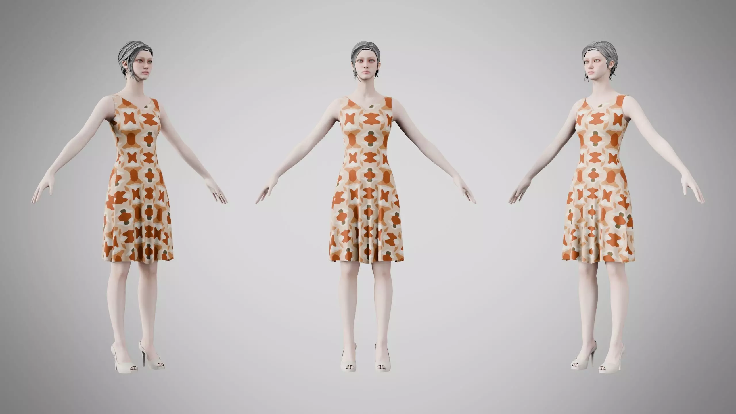 Dress 36 Warm Geometric Organic Low-poly 3D model