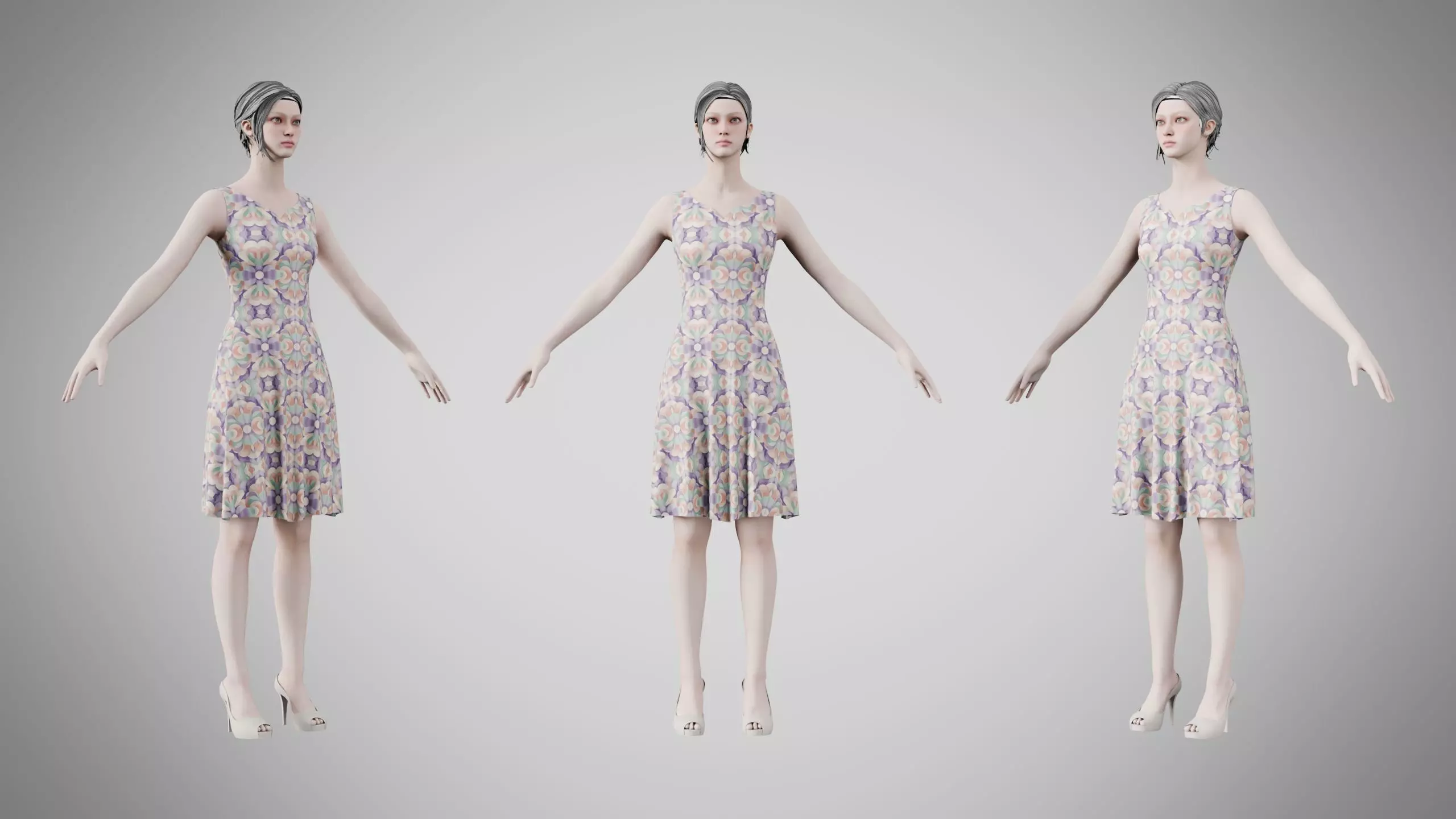 Dress 36 Whimsical Loop Mosaic Low-poly 3D model