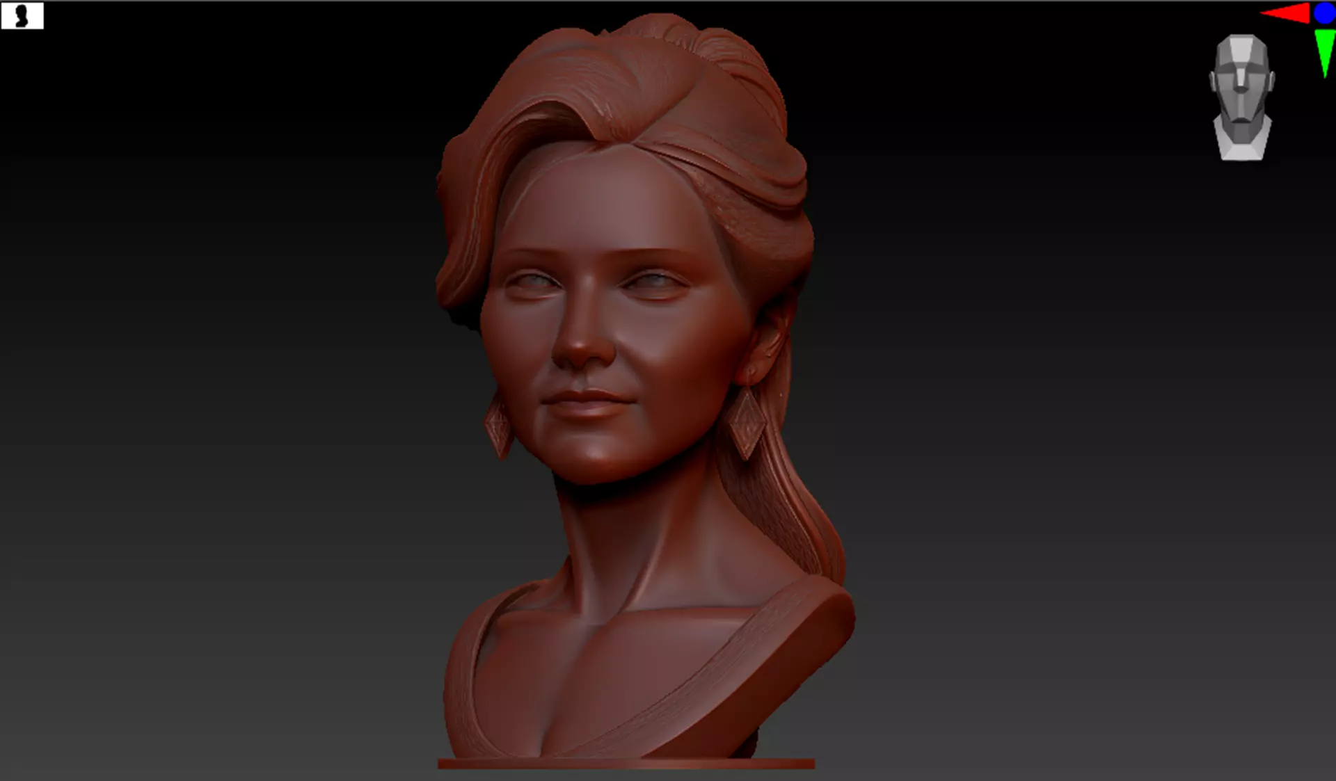 worman head people 001 Free 3D print model