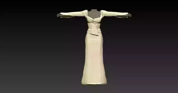 Winter gown outfit obj