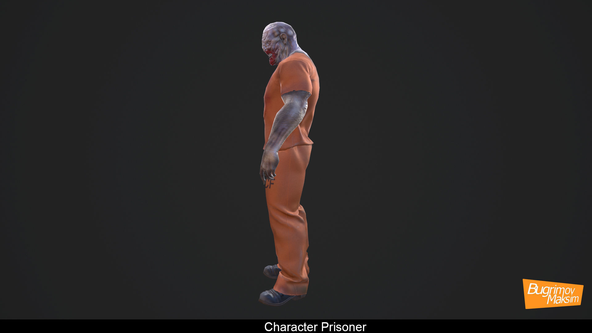 Character Prisoner Low-poly 3D model_3