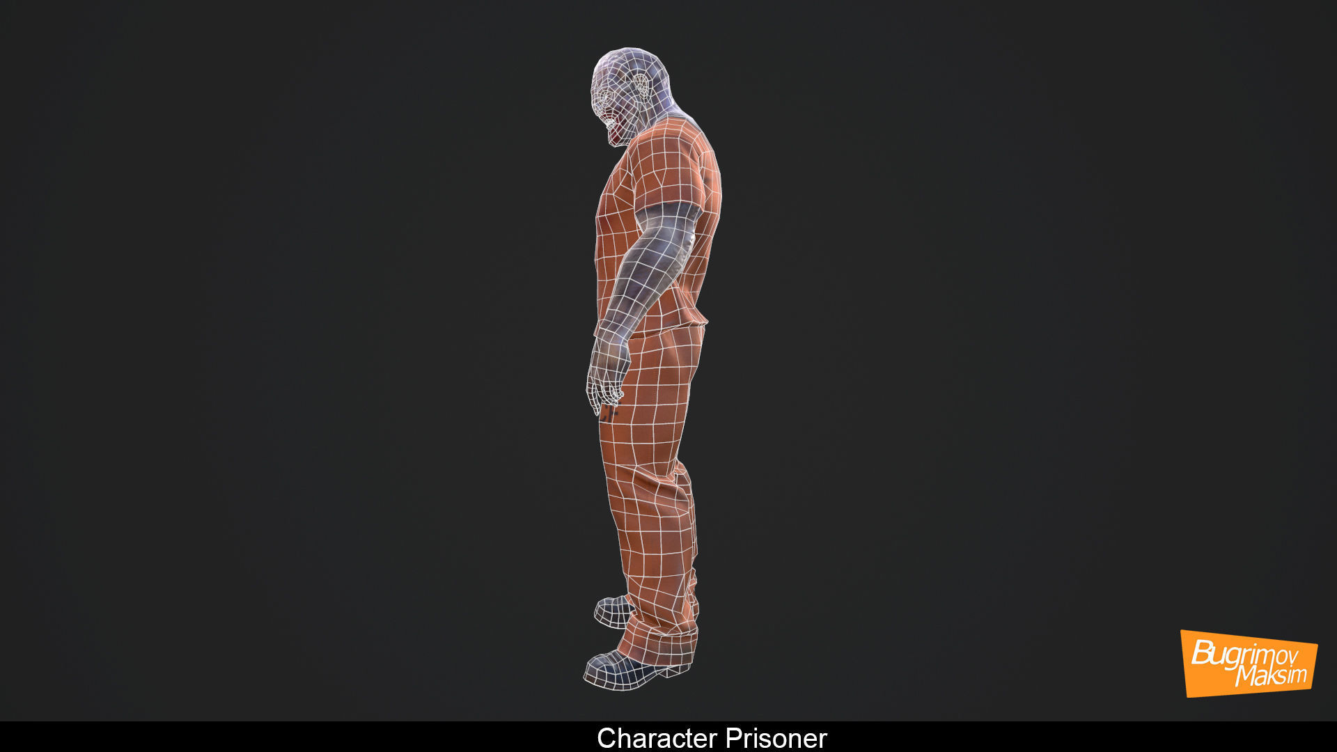 Character Prisoner Low-poly 3D model_6