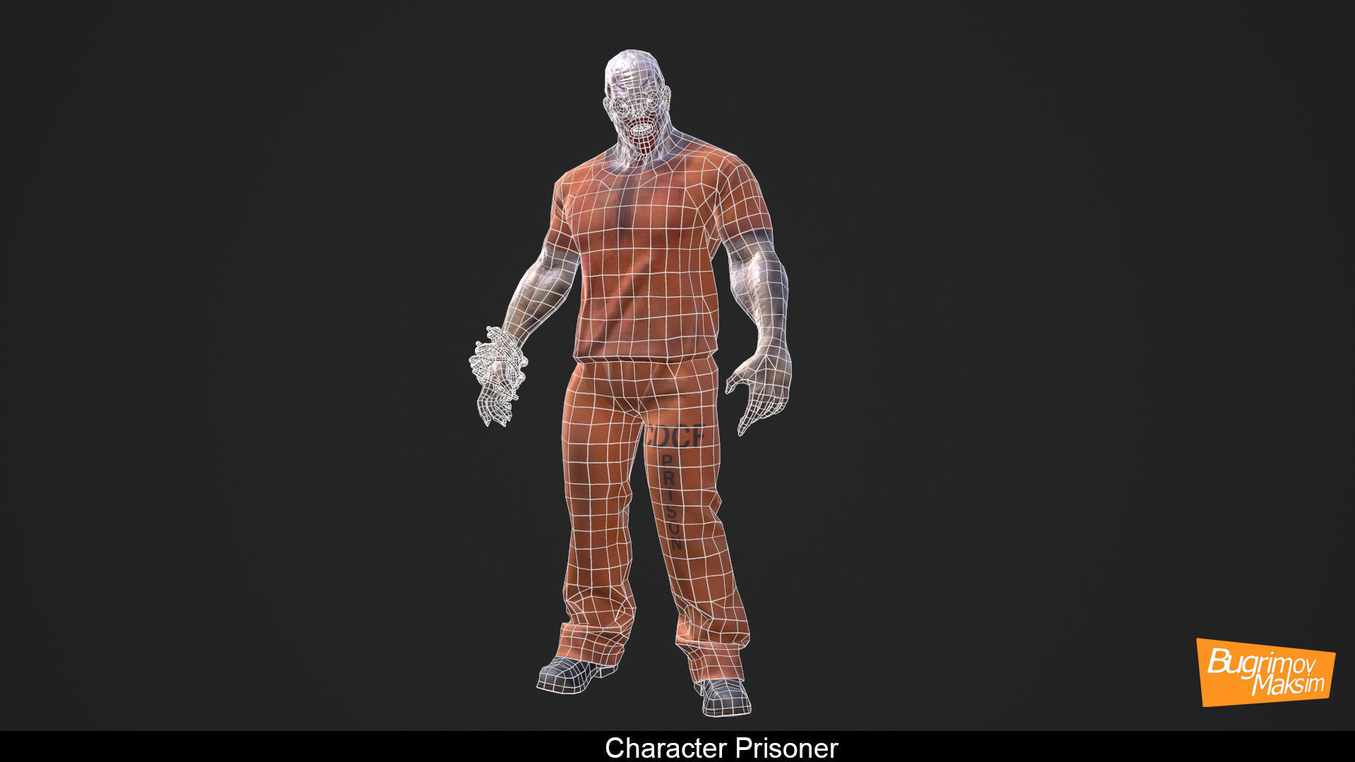 Character Prisoner Low-poly 3D model_5