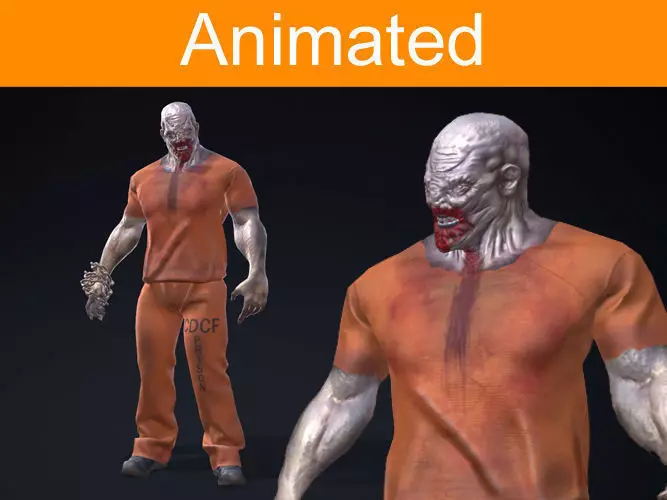 Character Prisoner Low-poly 3D model_0