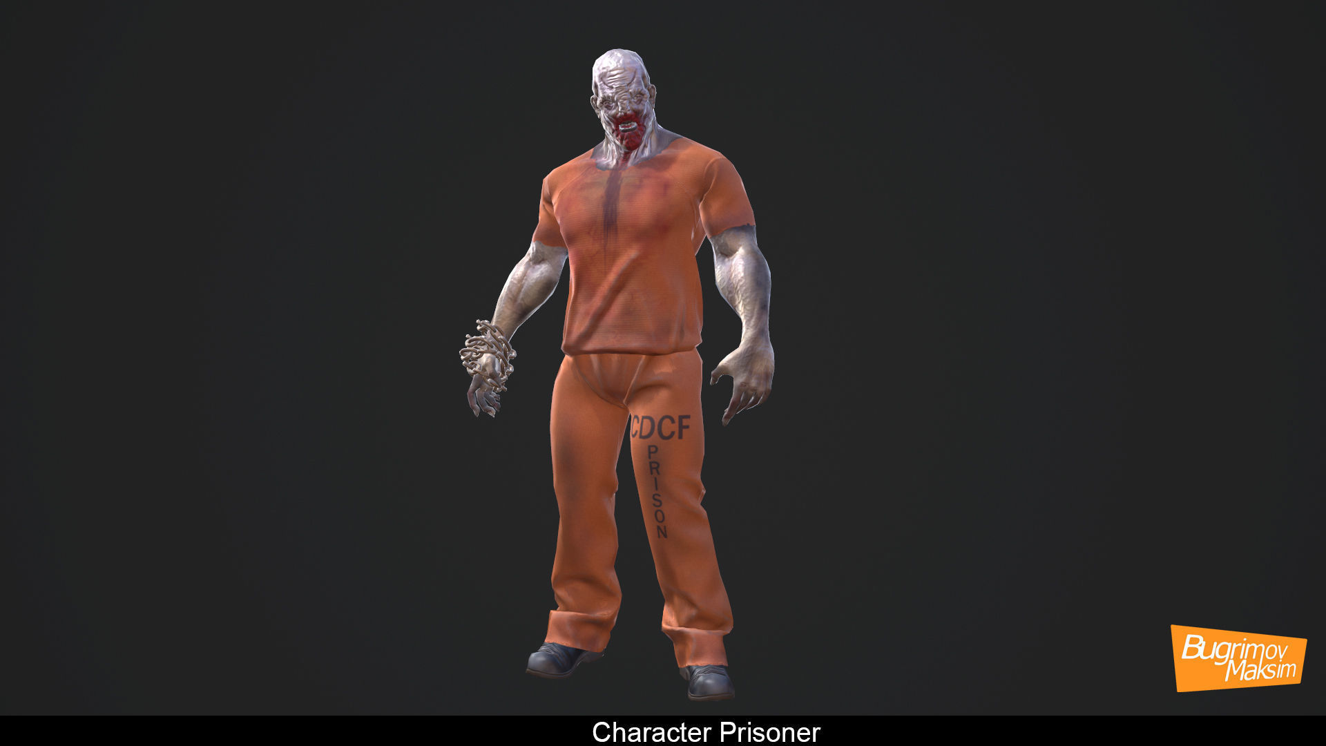 Character Prisoner Low-poly 3D model_2