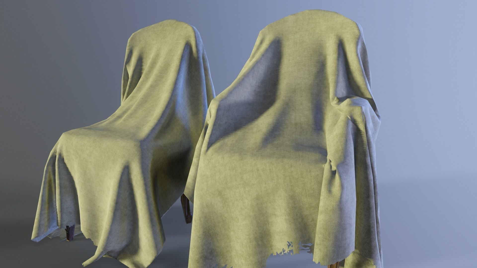 French classic chair Low-poly 3D model_3