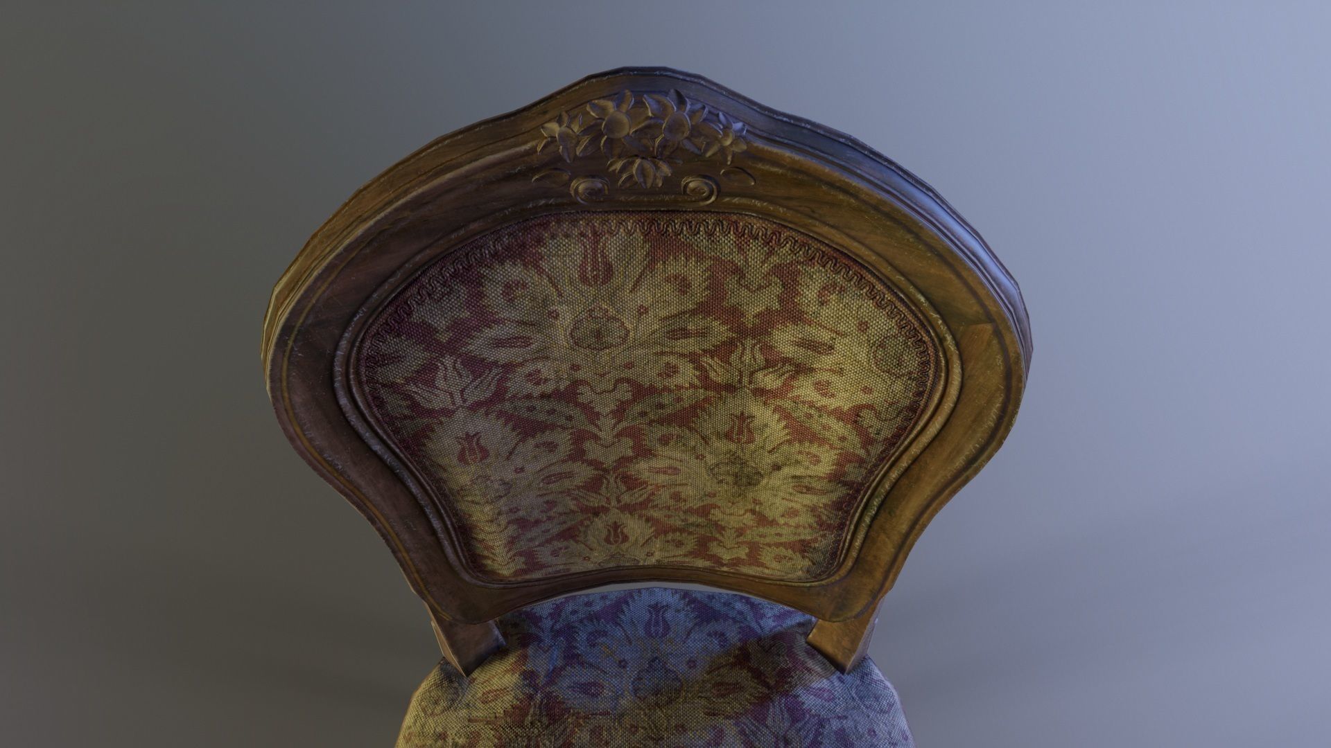 French classic chair Low-poly 3D model_4