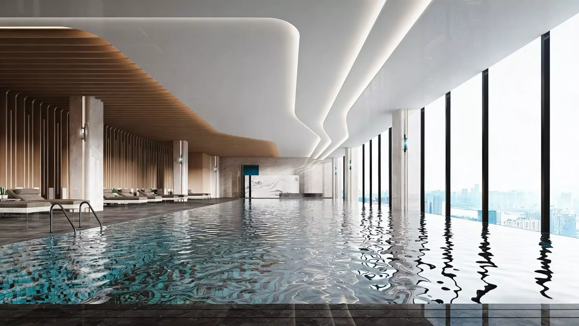 indoor heated swimming pool 3D model