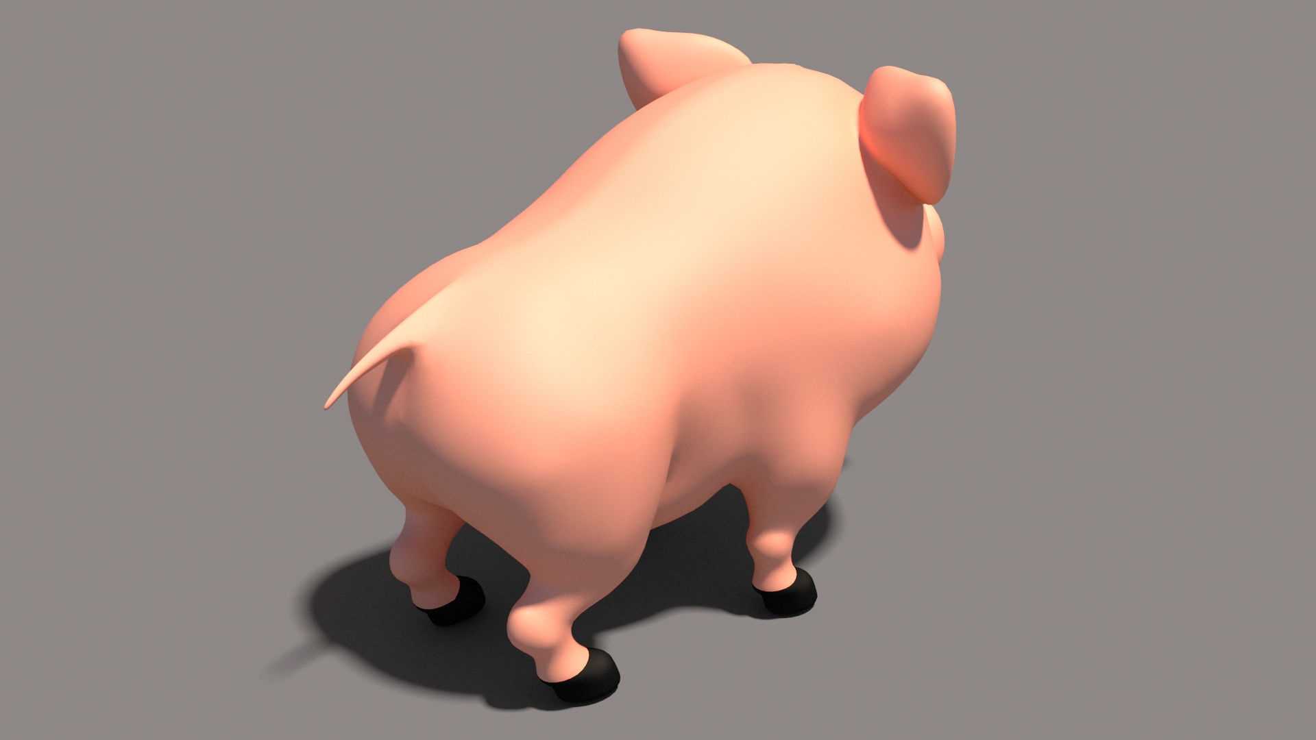 Cartoon Pig Low-poly 3D model_2