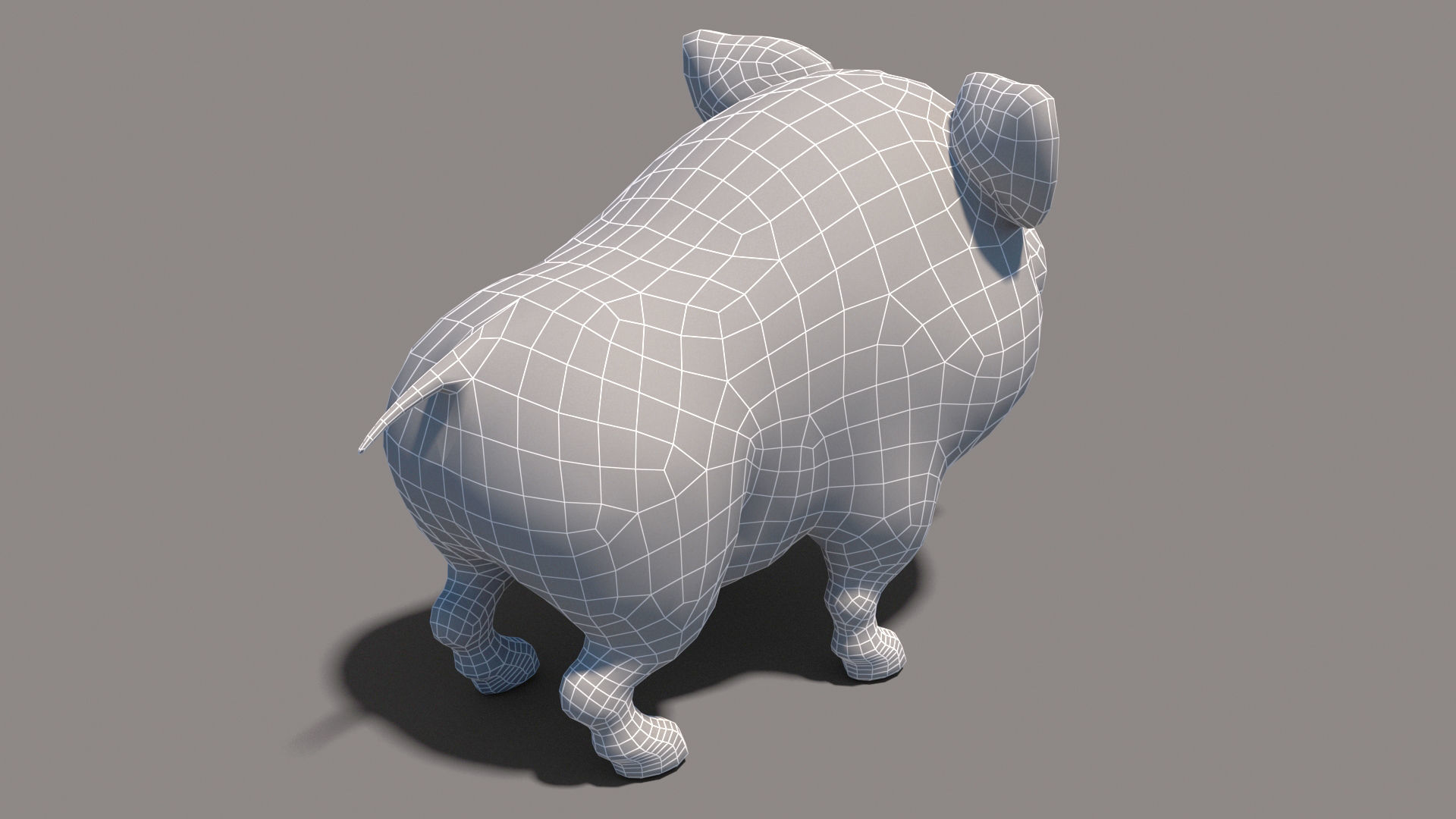 Cartoon Pig Low-poly 3D model_3