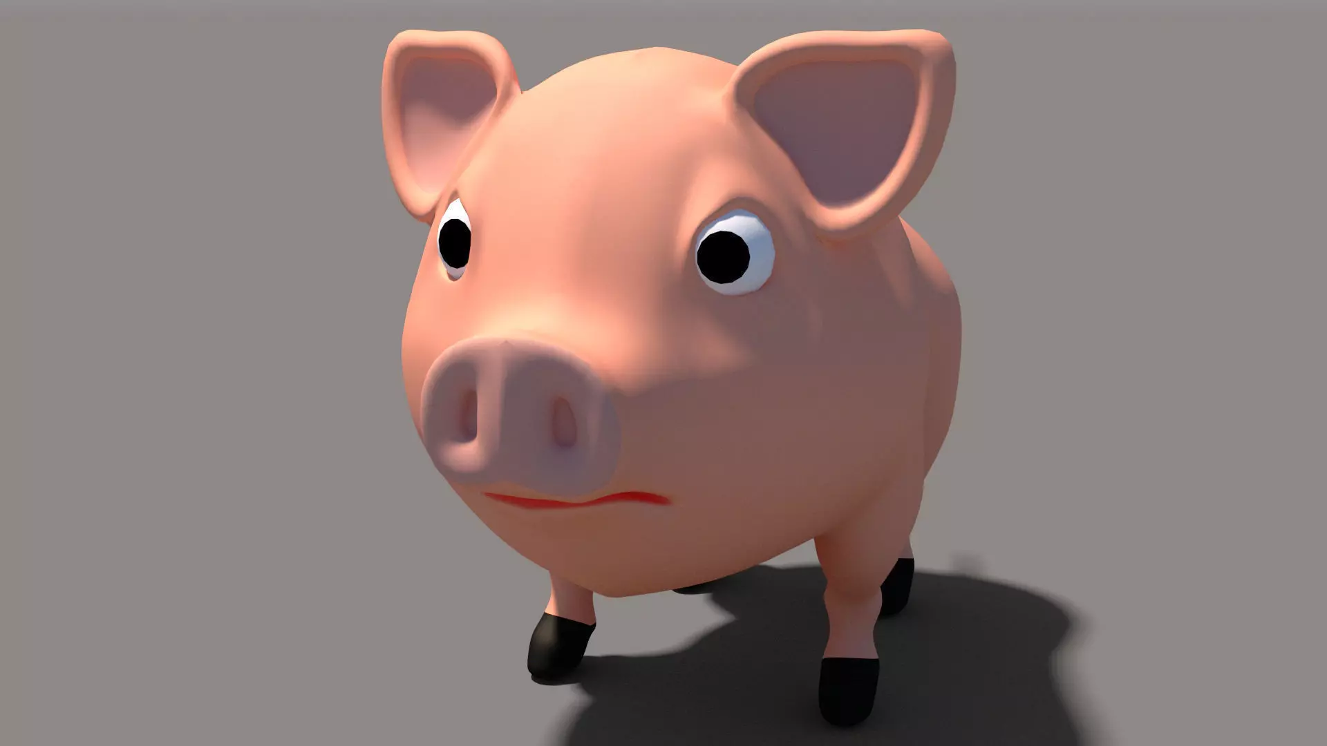Cartoon Pig Low-poly 3D model_0