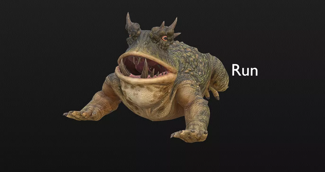 Frog BOG FROG 6PACKED ACTIONS Animated 3D model