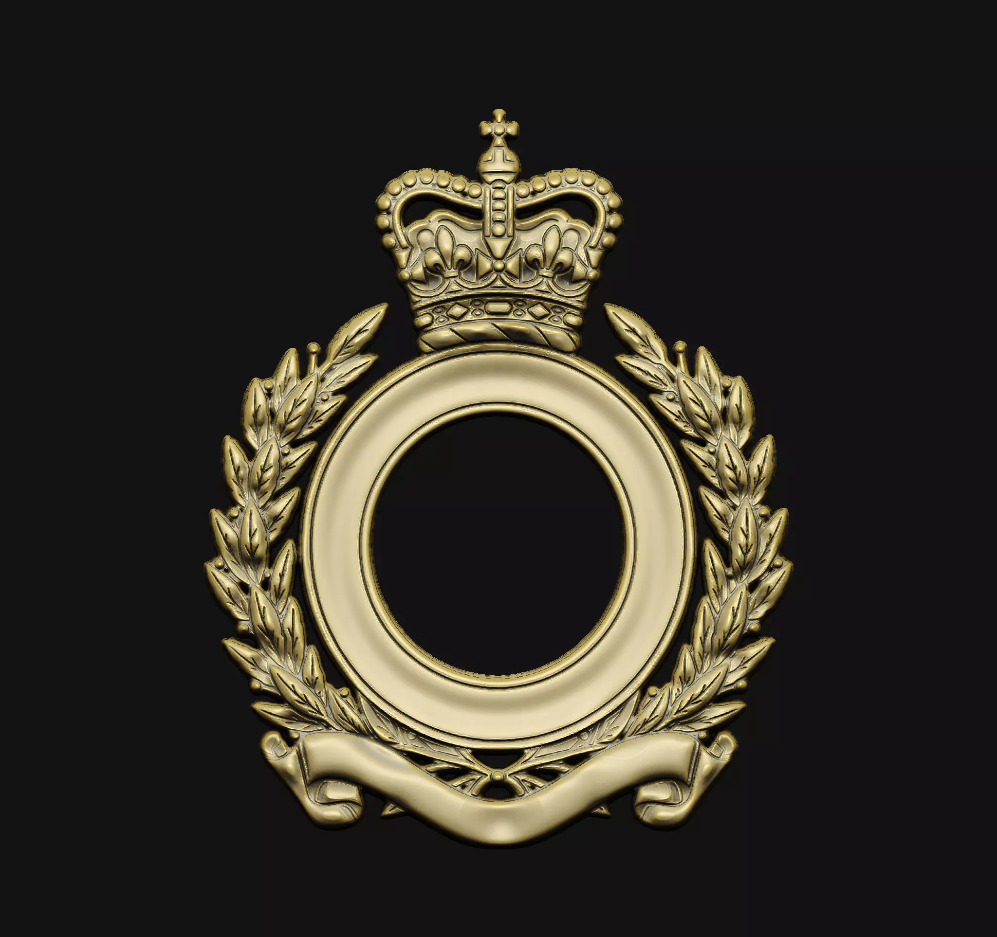 nobility art logo kingdom olive design engraving carving laurel 3D print model