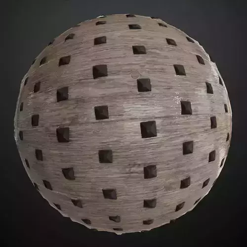 Medieval Studded Ash Wood Door PBR Seamless Texture