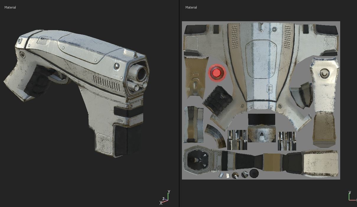 Low Poly Sci-fi Gun Low-poly 3D model_1
