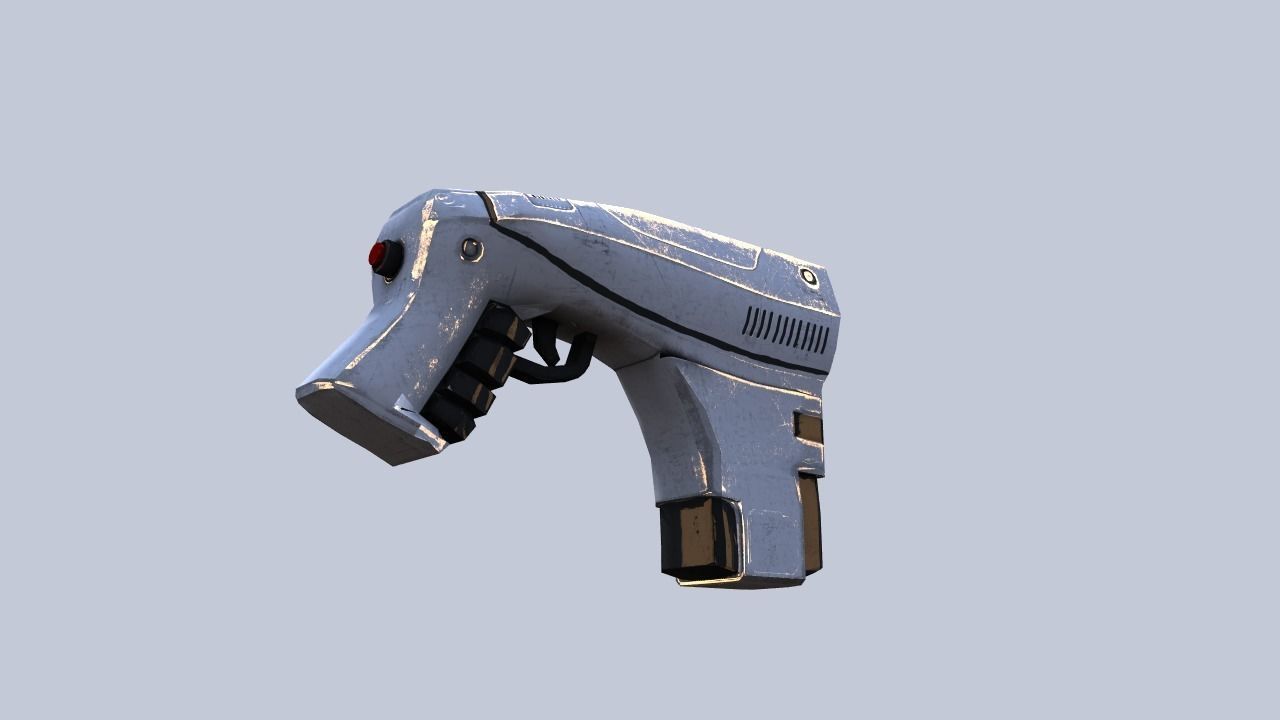 Low Poly Sci-fi Gun Low-poly 3D model_4