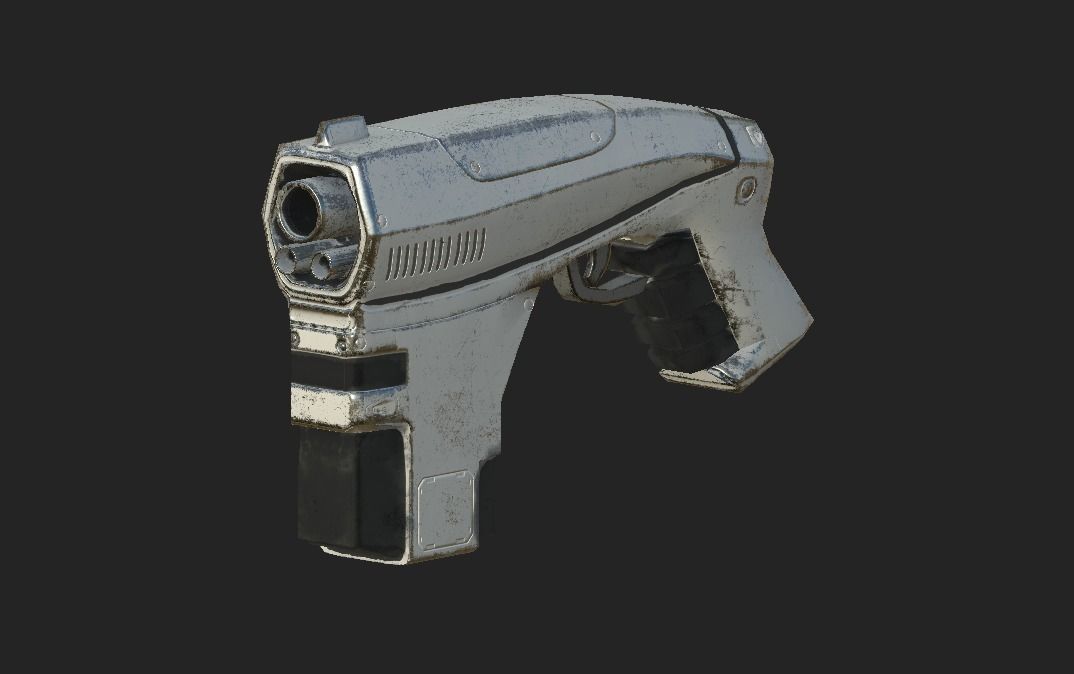 Low Poly Sci-fi Gun Low-poly 3D model_0