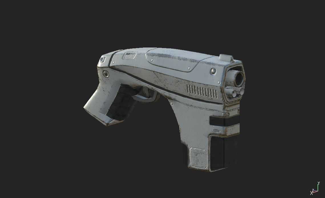 Low Poly Sci-fi Gun Low-poly 3D model_11