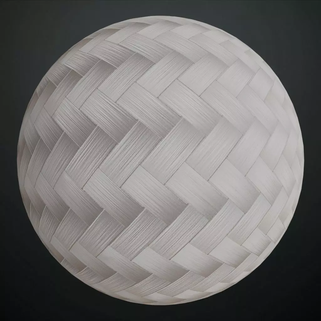 White Herringbone Woven Bamboo Texture