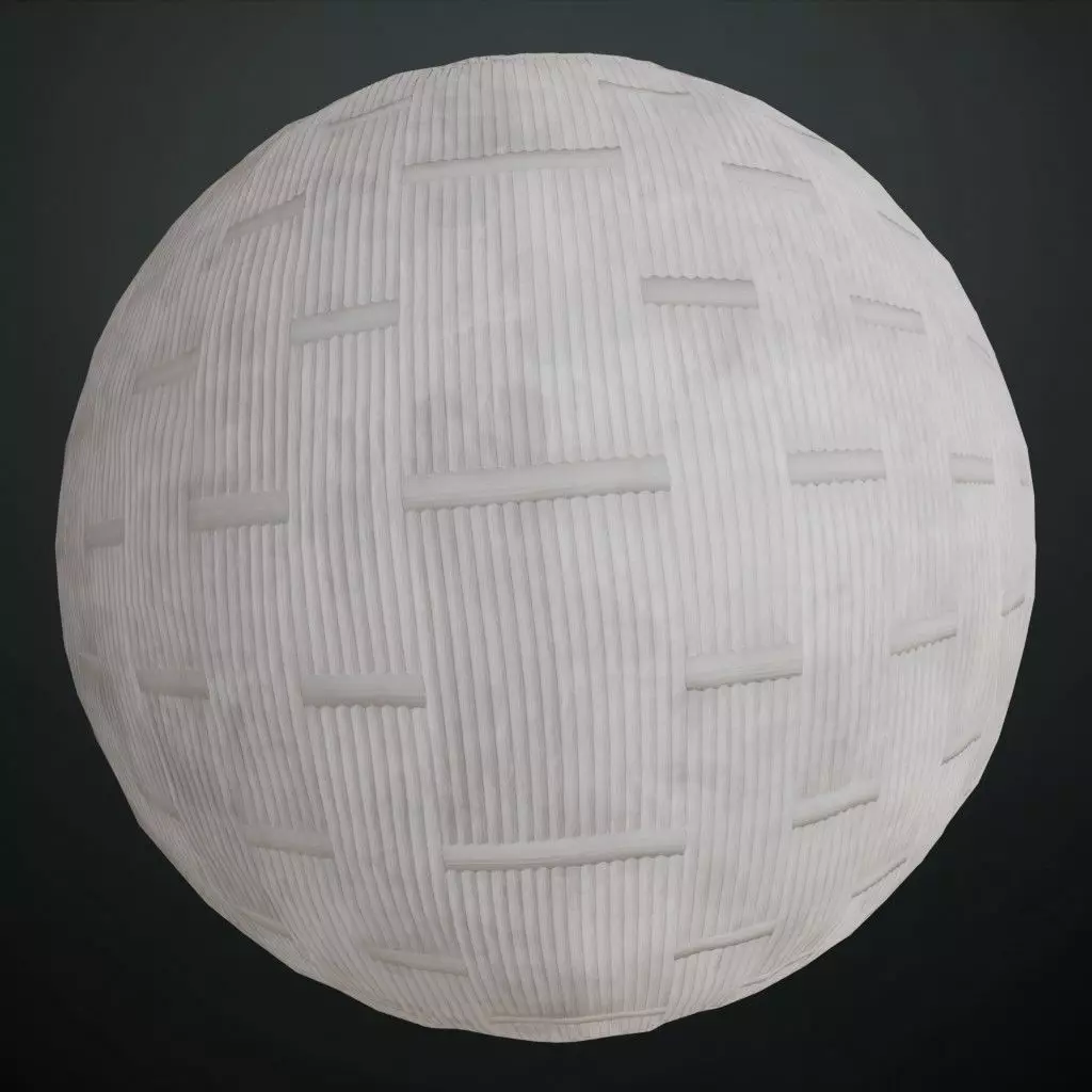 White Painted Horizontal Woven Bamboo Siding PBR Texture