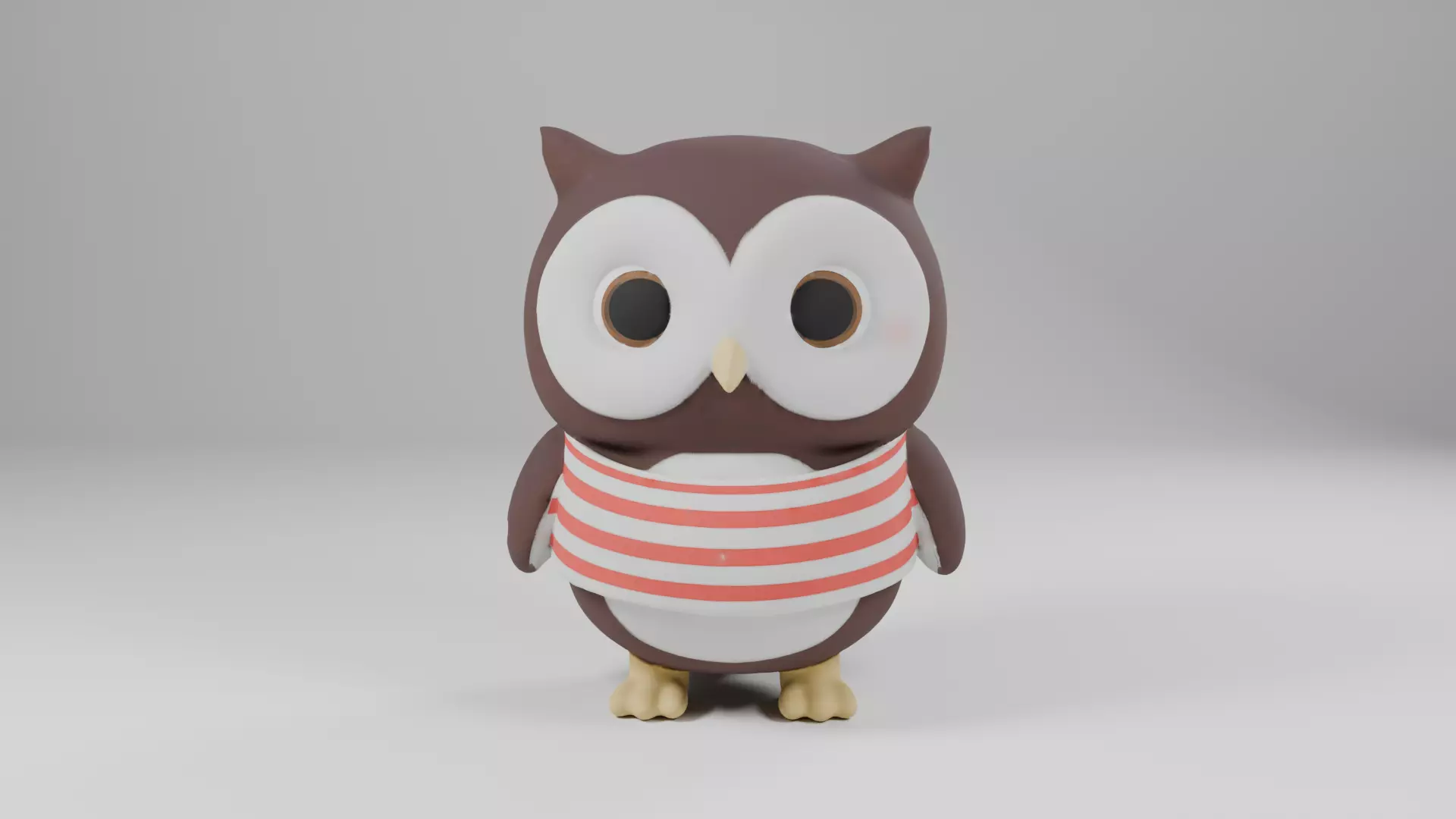 Cute Stylized Owl Character Free 3D model