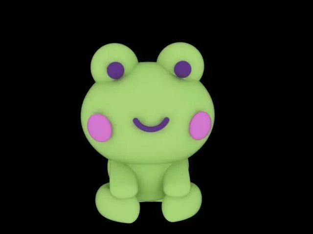 Cute Smiling Frog Toy 3D Printable Cartoon Character Model 3D print model