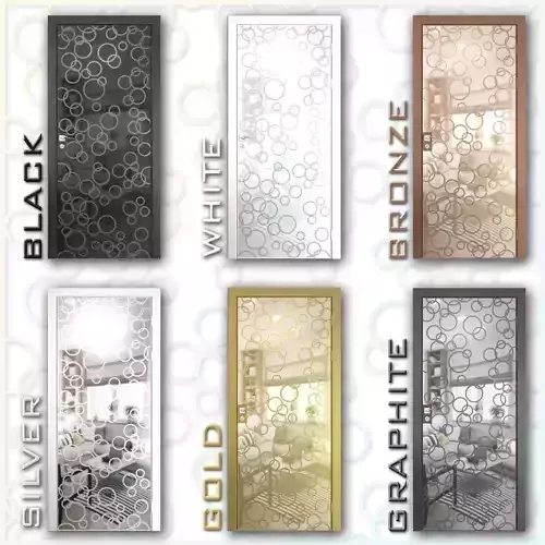 Mirrored door 04 Low-poly 3D model