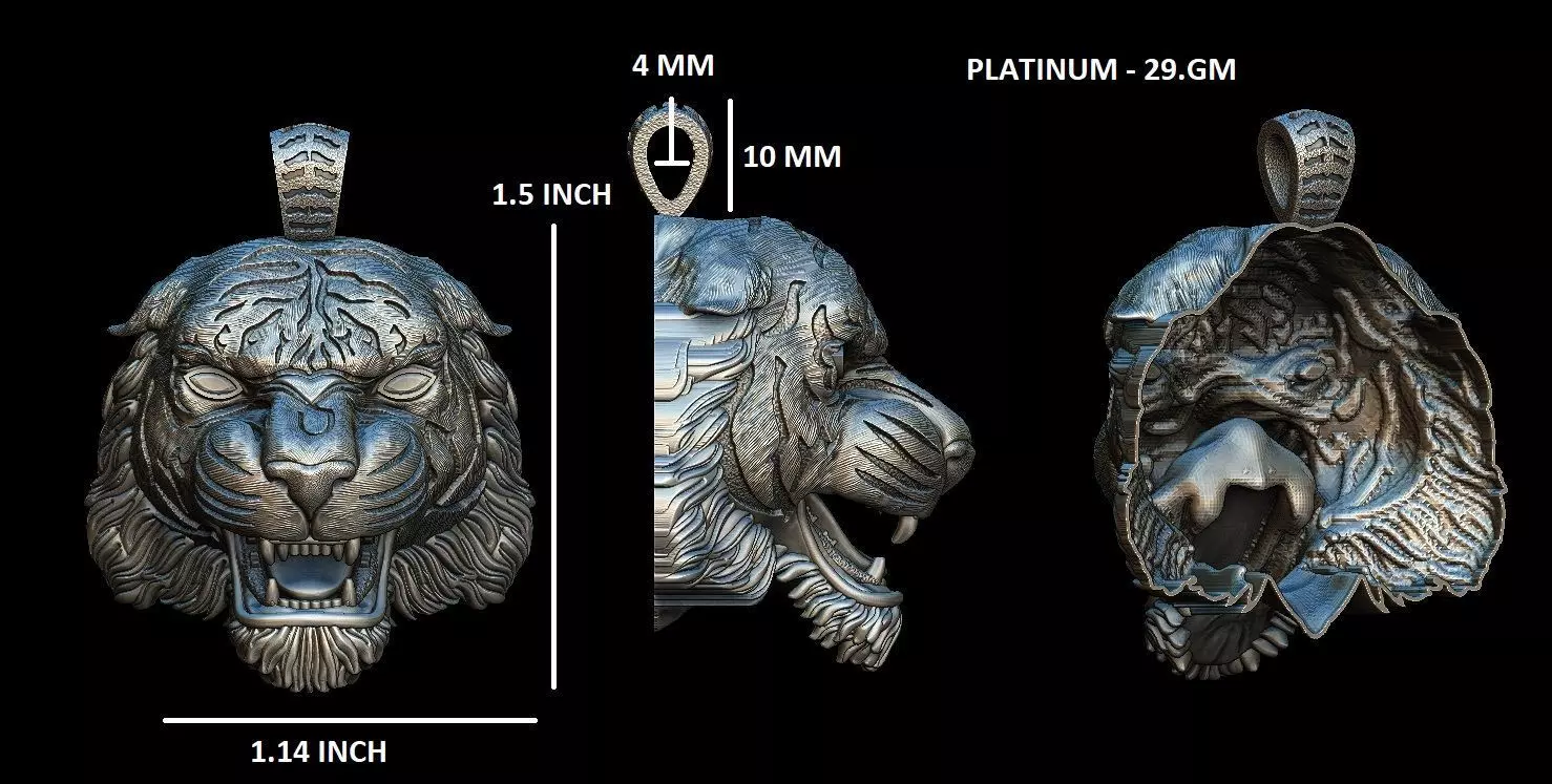 HIP HOP TIGER PENDANT DESING 3D print model