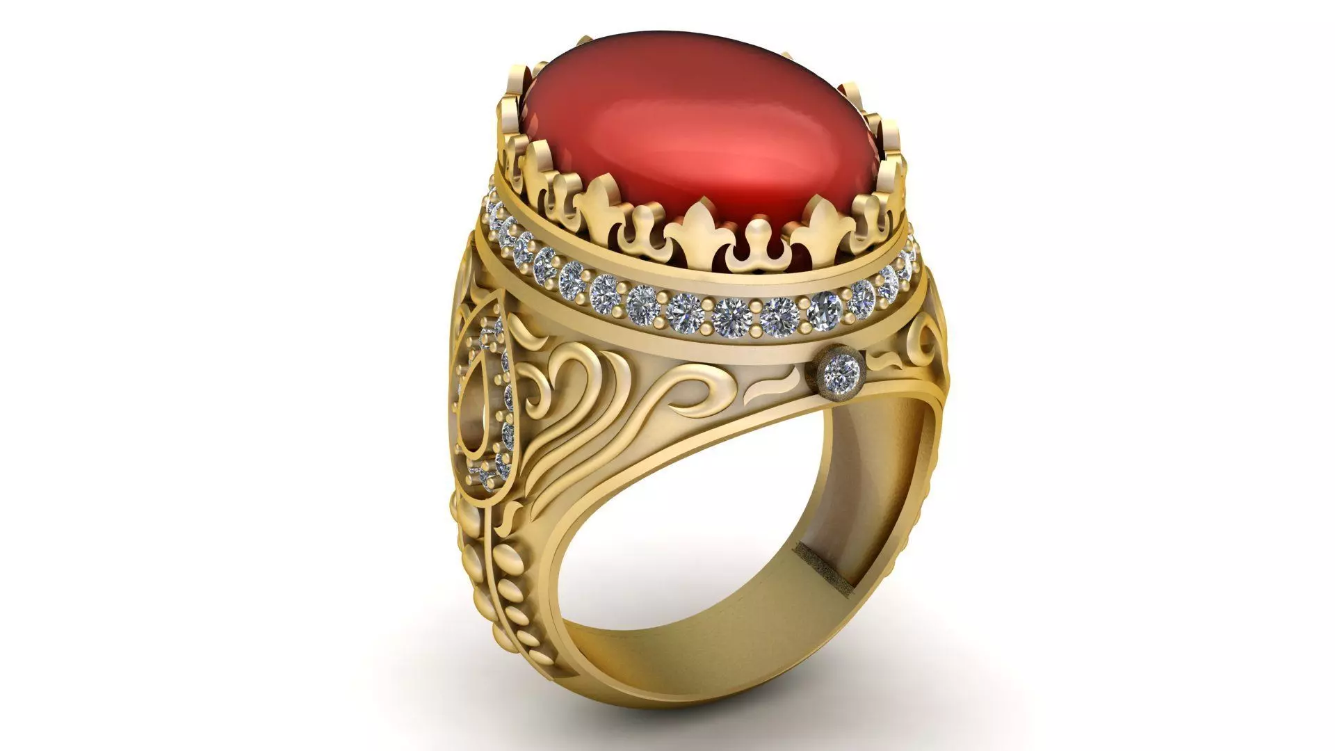 Imperial Ruby Crown Ring 3D print model