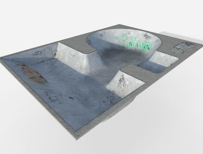 Skate park Pool PBR Low Poly  Low-poly 3D model