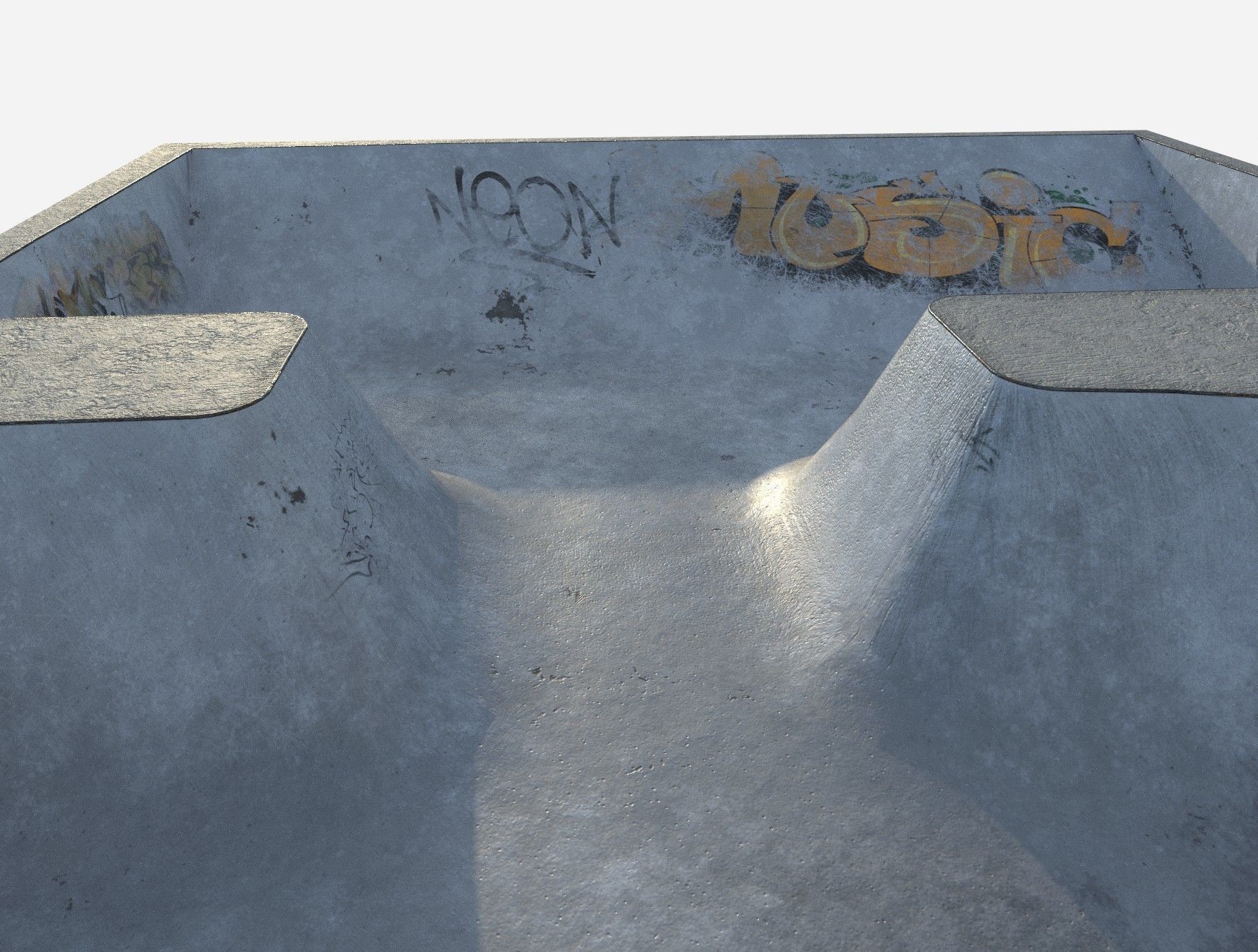 Skate park Pool PBR Low Poly  Low-poly 3D model_2
