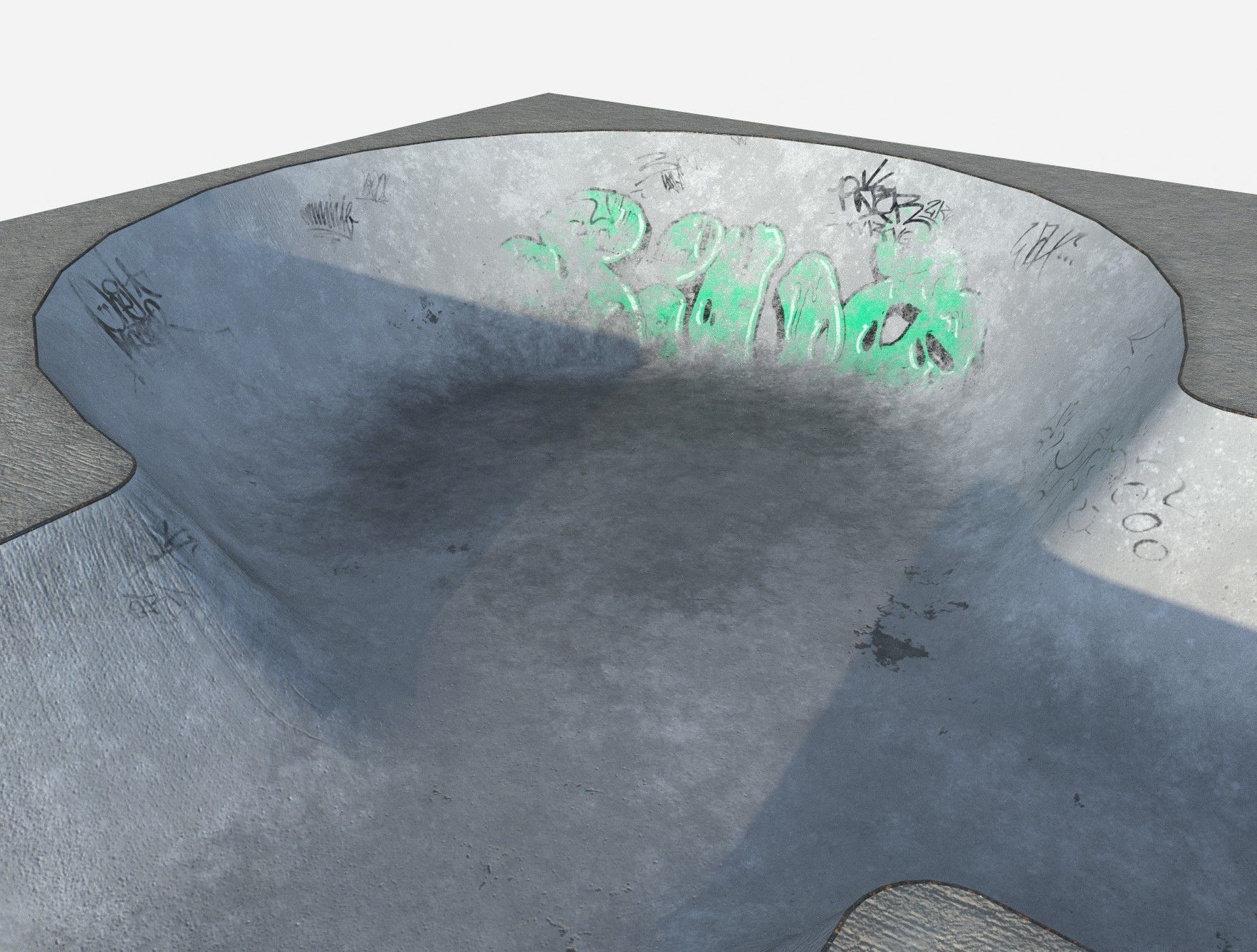 Skate park Pool PBR Low Poly  Low-poly 3D model_4