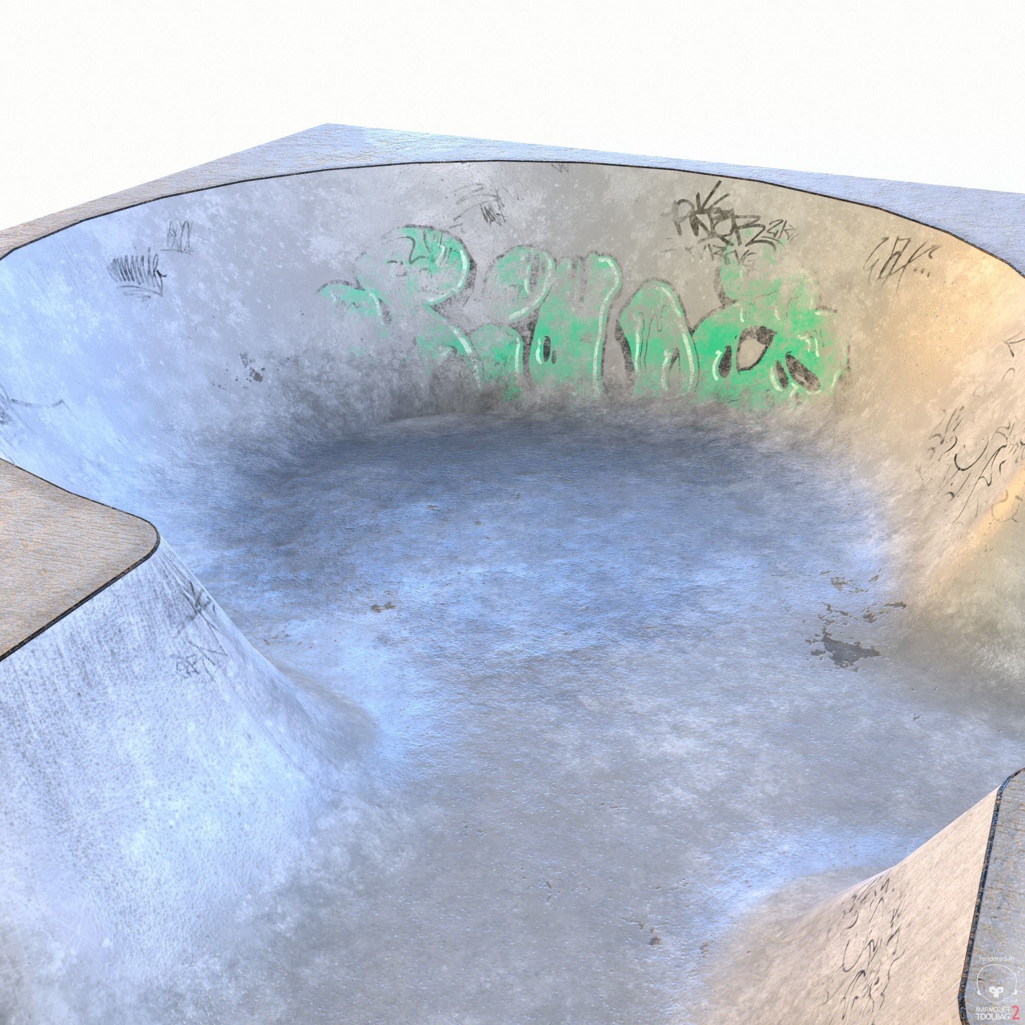 Skate park Pool PBR Low Poly  Low-poly 3D model_12