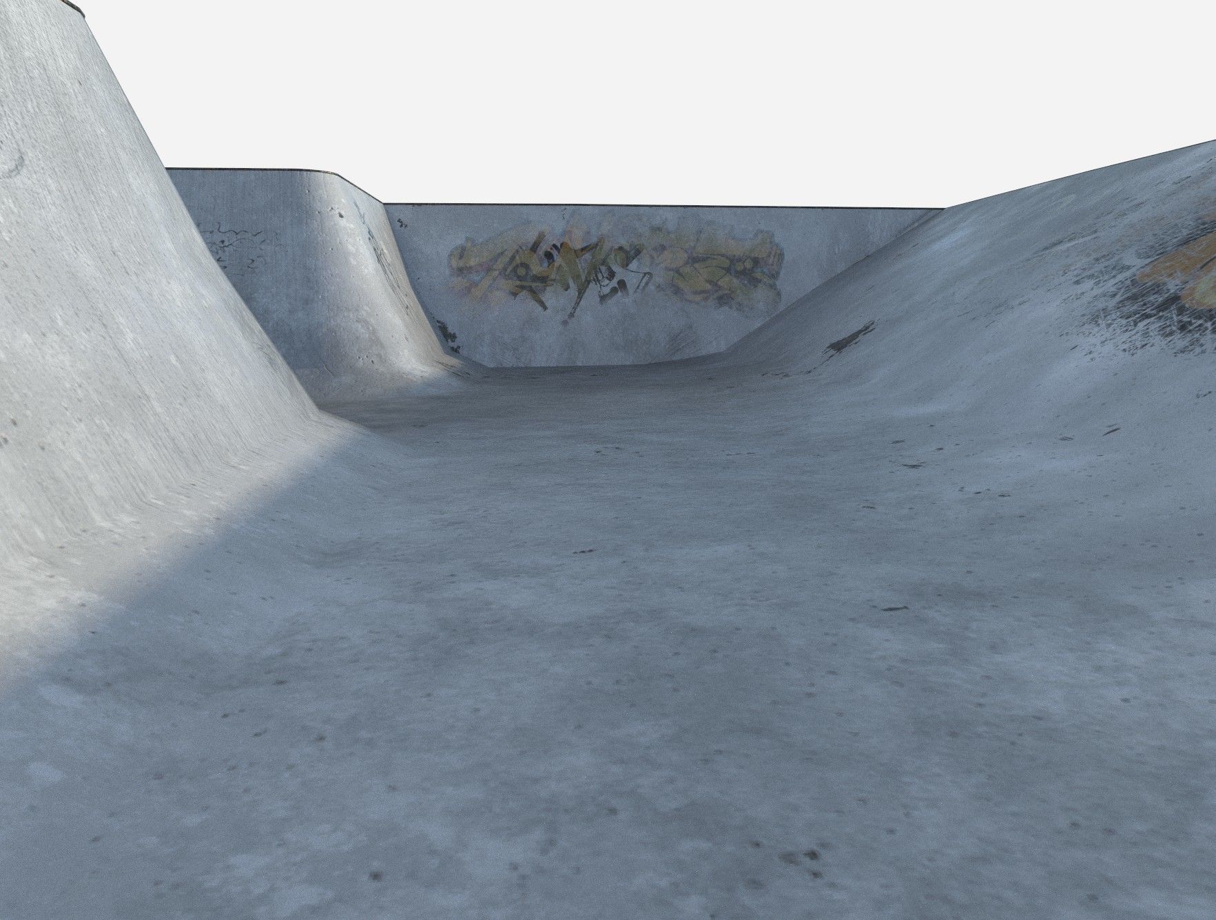 Skate park Pool PBR Low Poly  Low-poly 3D model_5