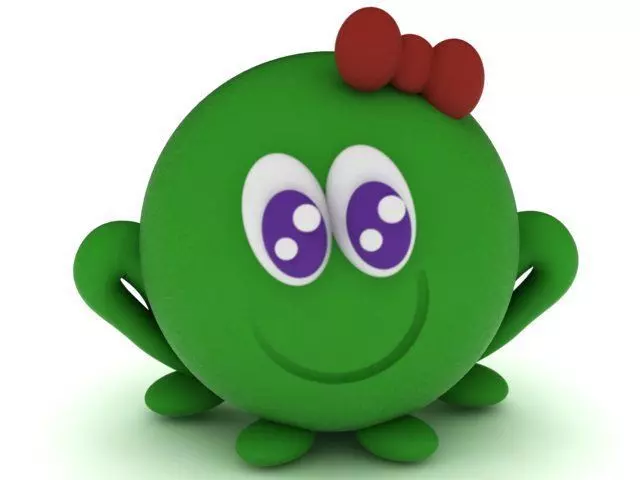 Cute Green Cartoon Character 3D Printable Toy Model 3D print model