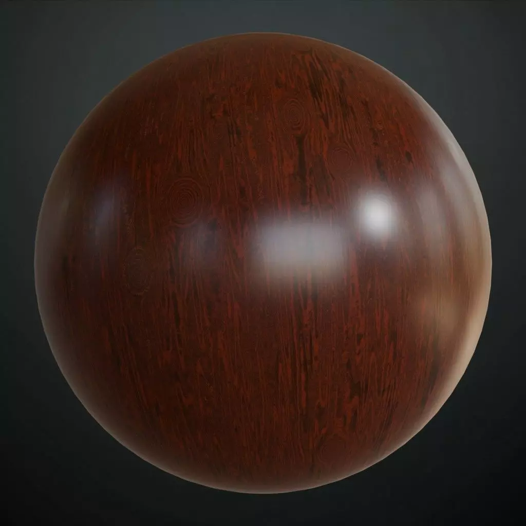 Polished Dark Rosewood Surface PBR Texture