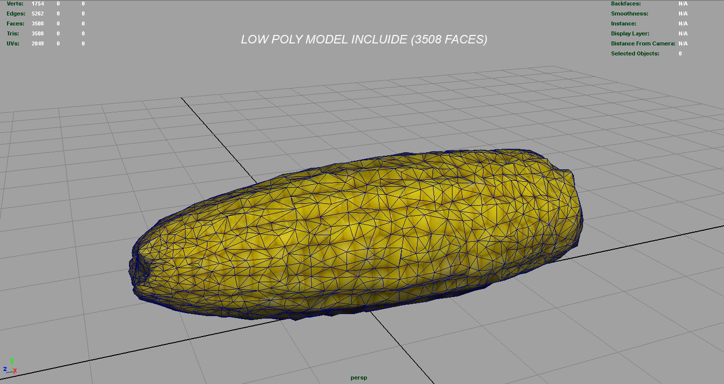 Ear of Corn Low-poly 3D model_13