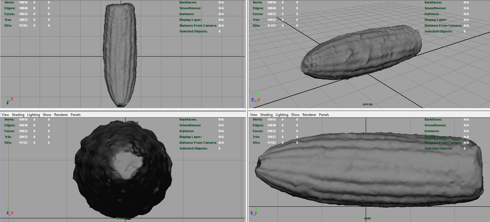 Ear of Corn Low-poly 3D model_8