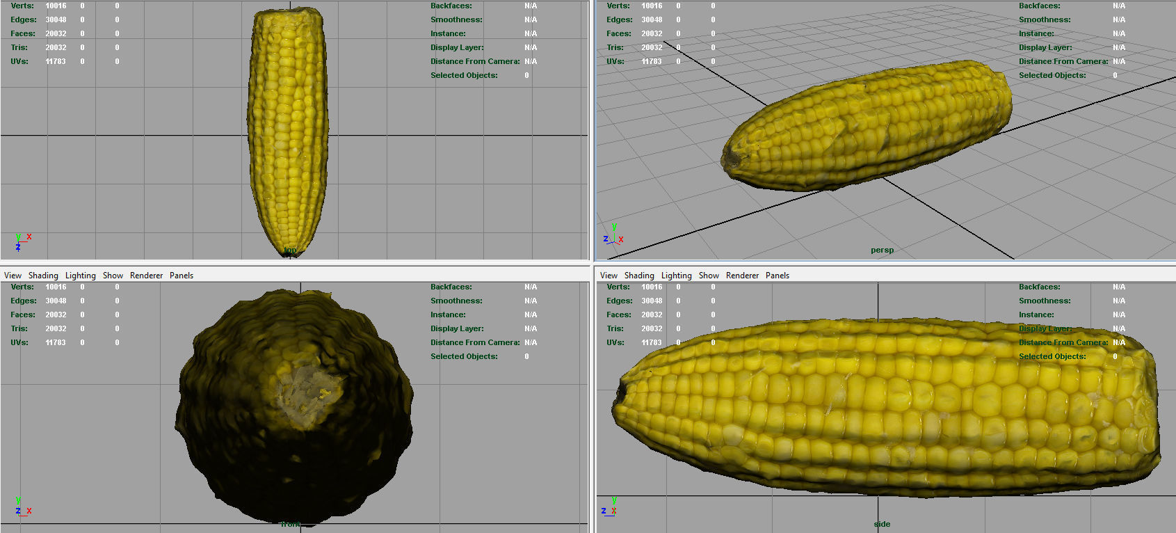 Ear of Corn Low-poly 3D model_10