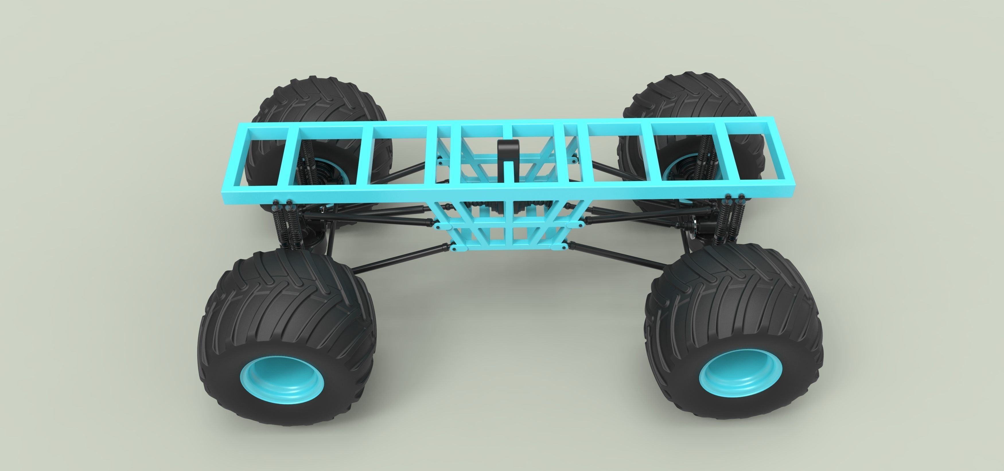 Chassis for Monster vehicle 3D model_6