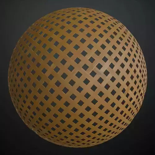 Traditional Lattice Weave Wood Panel PBR Texture