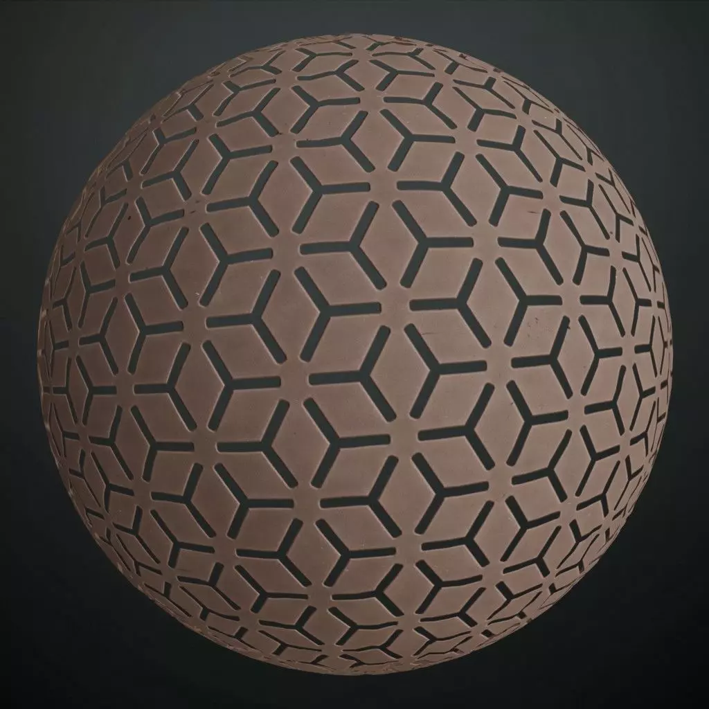 Modern Geometric 3D Wood Screen PBR Texture