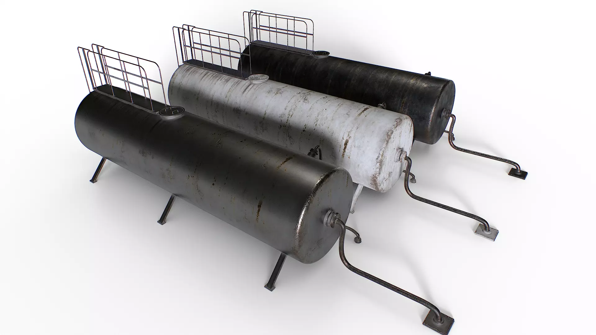 Old industrial metal tank Low-poly 3D model