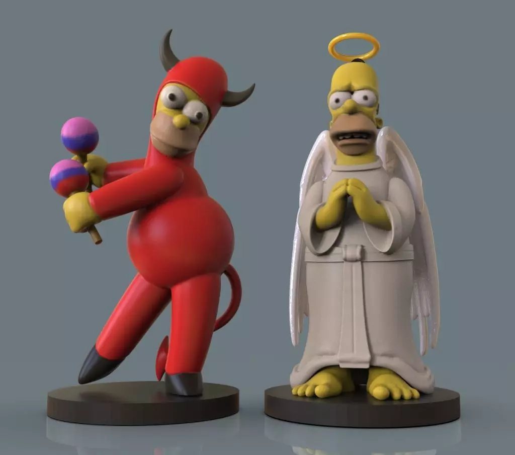 Good and Evil Homer 3D print model