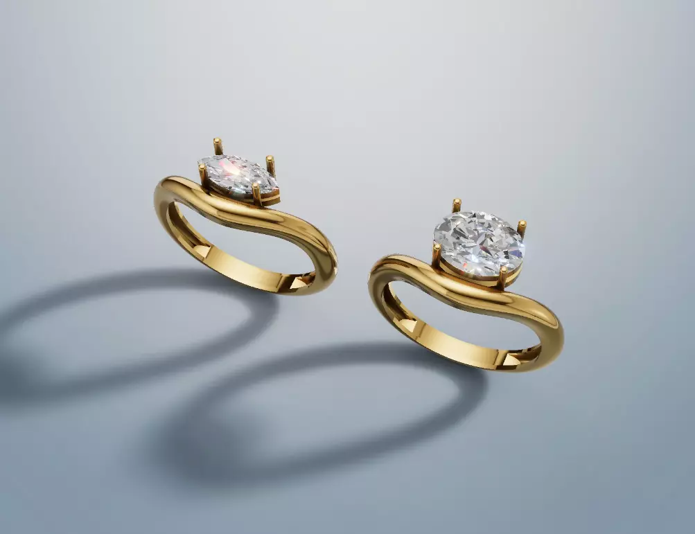 Modern Solitaire Stone Ring 3D Printable Jewelry CAD Model 3D print model