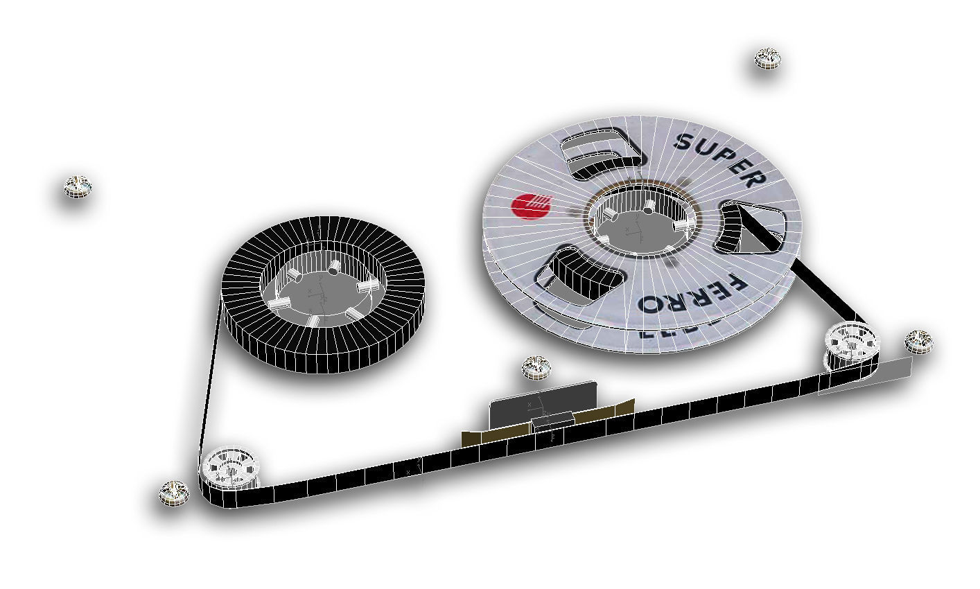 Audio cassette Low-poly 3D model_5