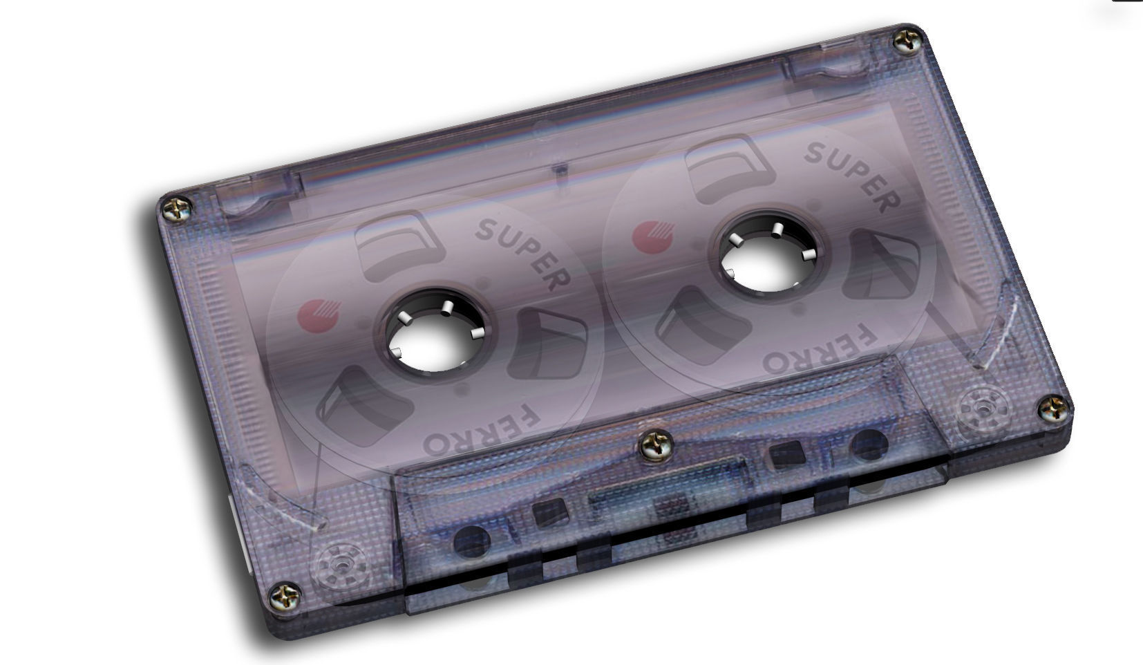 Audio cassette Low-poly 3D model_1