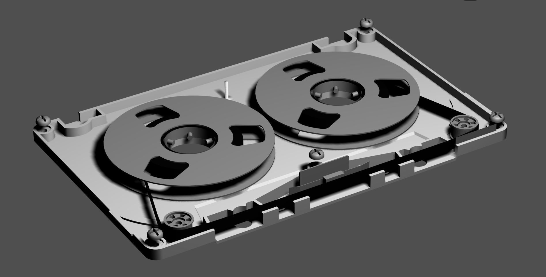 Audio cassette Low-poly 3D model_4