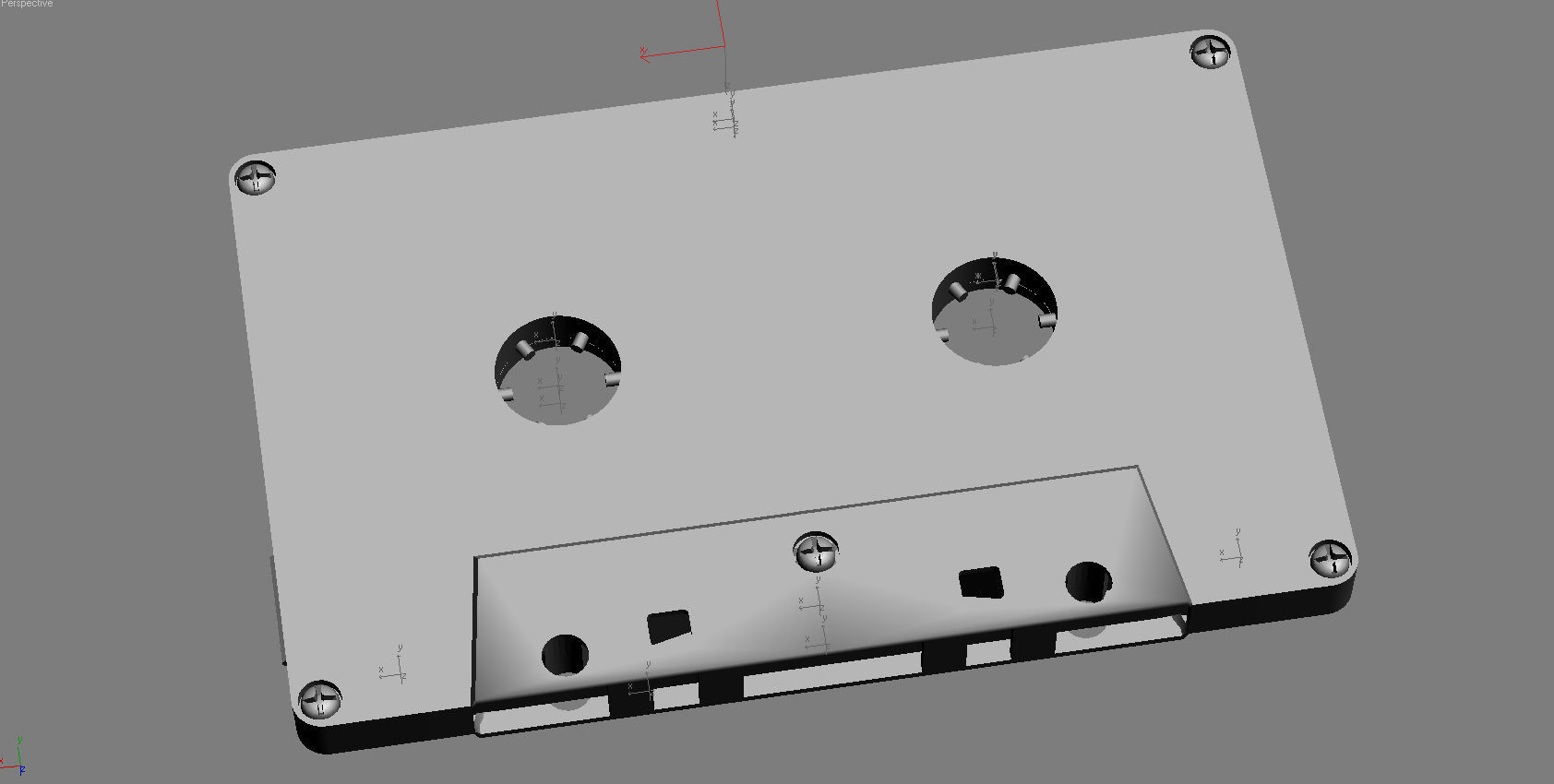 Audio cassette Low-poly 3D model_8