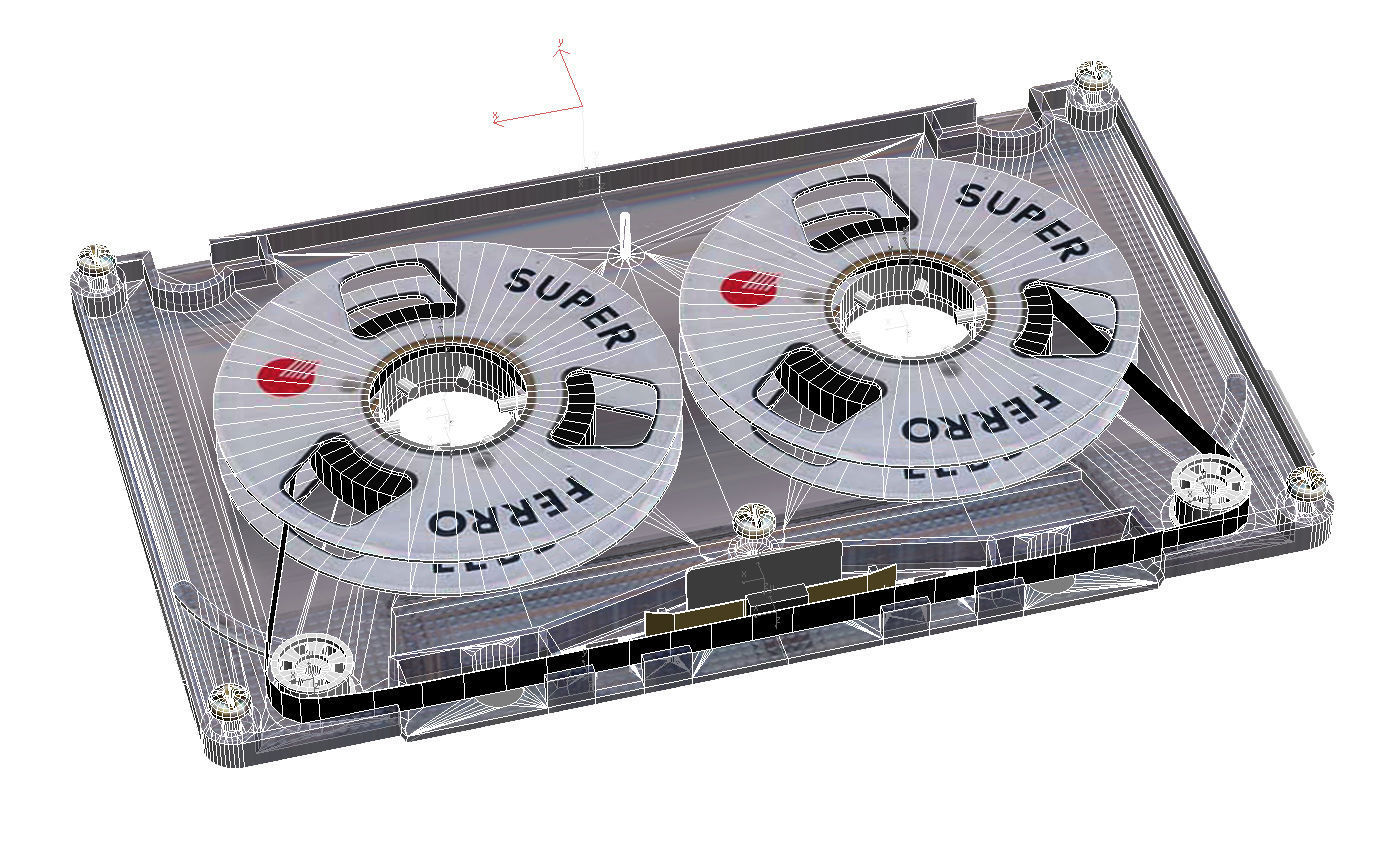 Audio cassette Low-poly 3D model_7
